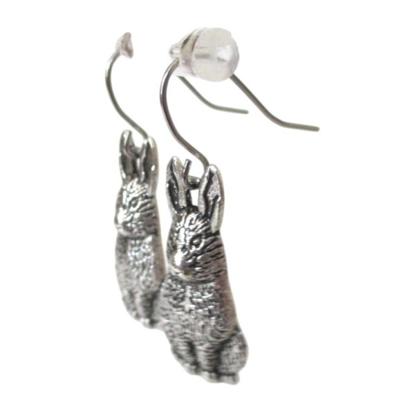 New Bunny Rabbit Earrings Stainless Ear Wires - Nature Jewelry - Gift Boxed - Picture 2 of 4